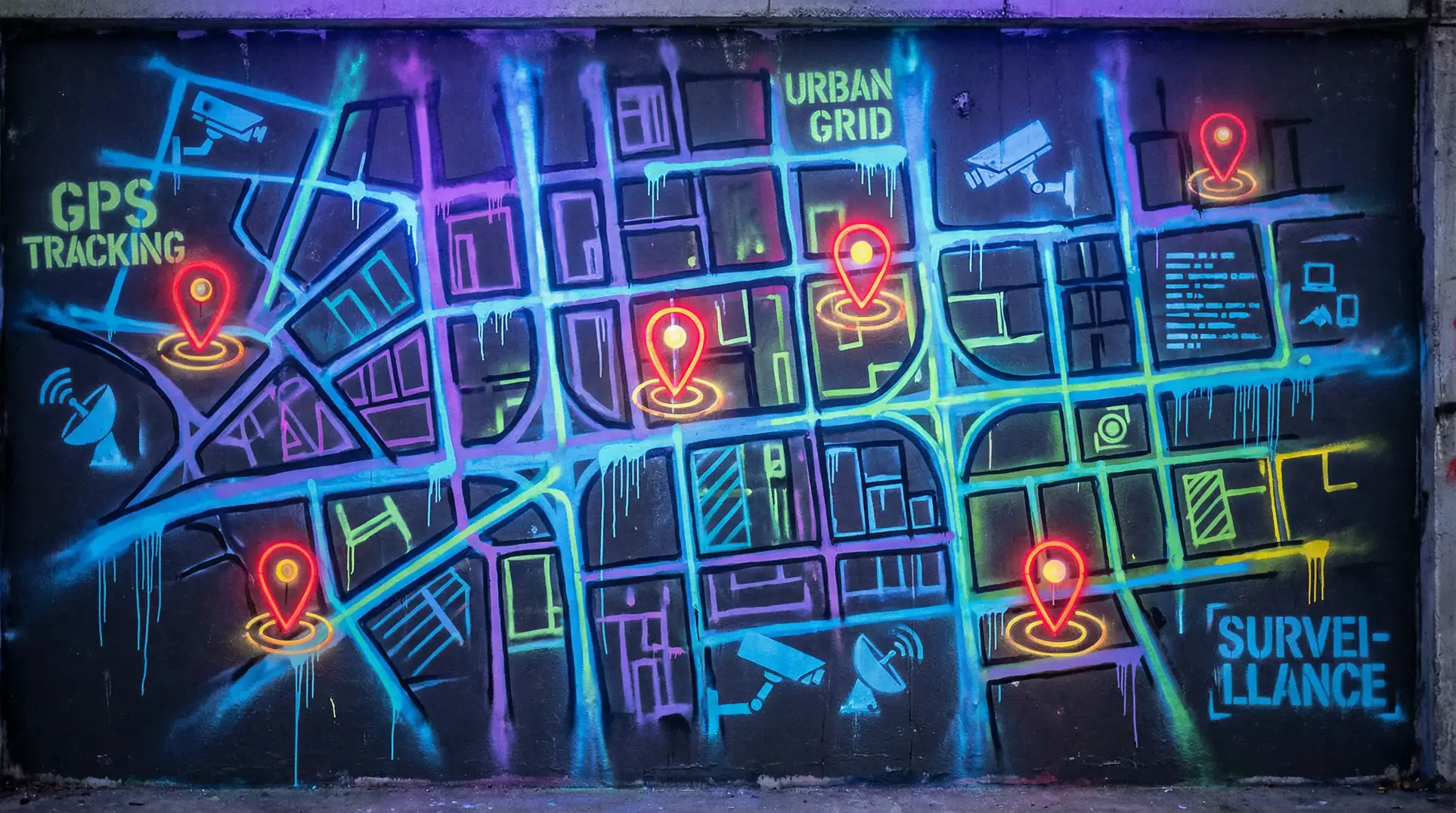 麦斯卡:寻找英雄 狗仔追踪地图 - 城市涂鸦风格